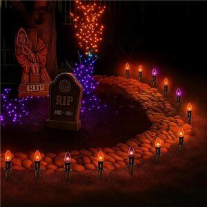 Halloween Pathway Lights Outdoor,10 Pack Halloween Party Decor Stake Lights